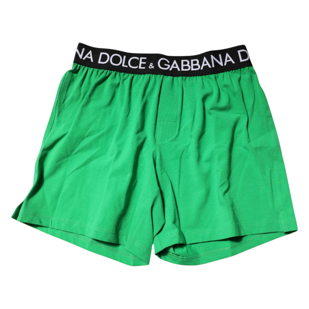 Dolce & Gabbana Green Cotton Regular Boxer Shorts Underwear by Dolce & Gabbana