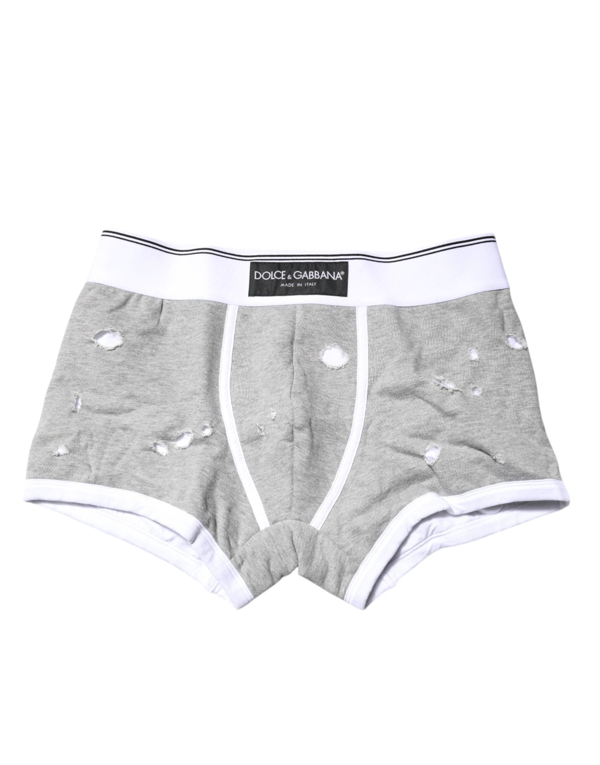 Dolce & Gabbana Gray Cotton Stretch Regular Boxer Underwear by Dolce & Gabbana