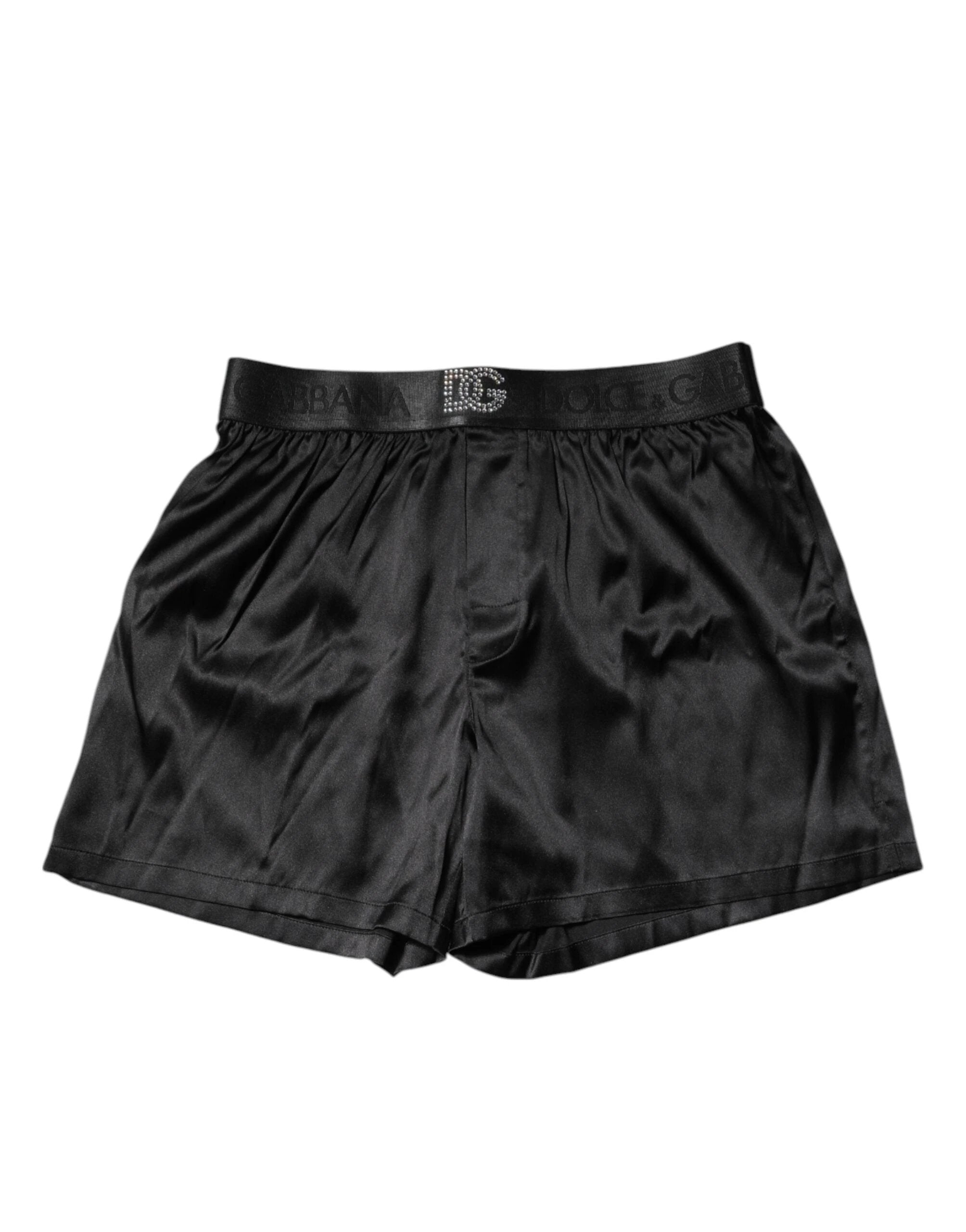 Dolce & Gabbana Black Logo Waist Regular Boxer Shorts Underwear by Dolce & Gabbana