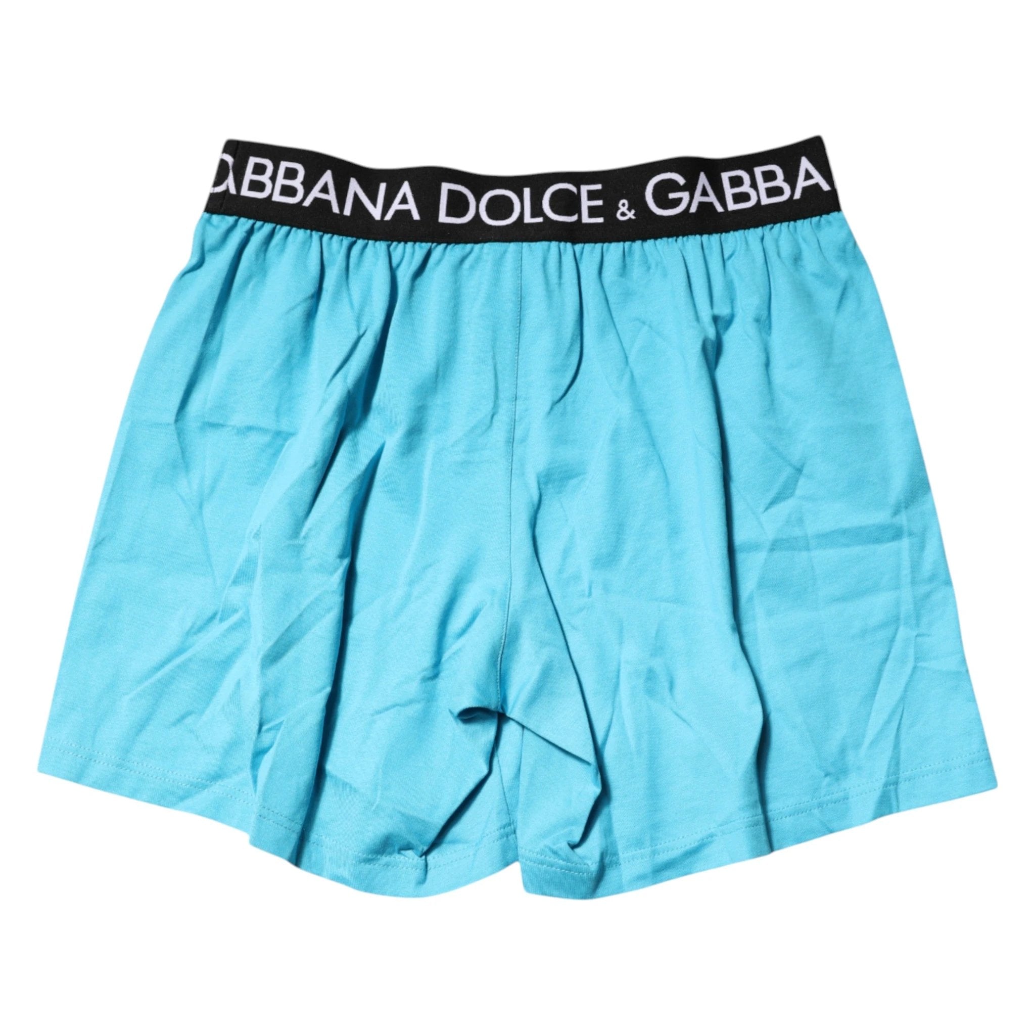 Dolce & Gabbana Blue Logo Waist Regular Boxer Shorts Underwear by Dolce & Gabbana