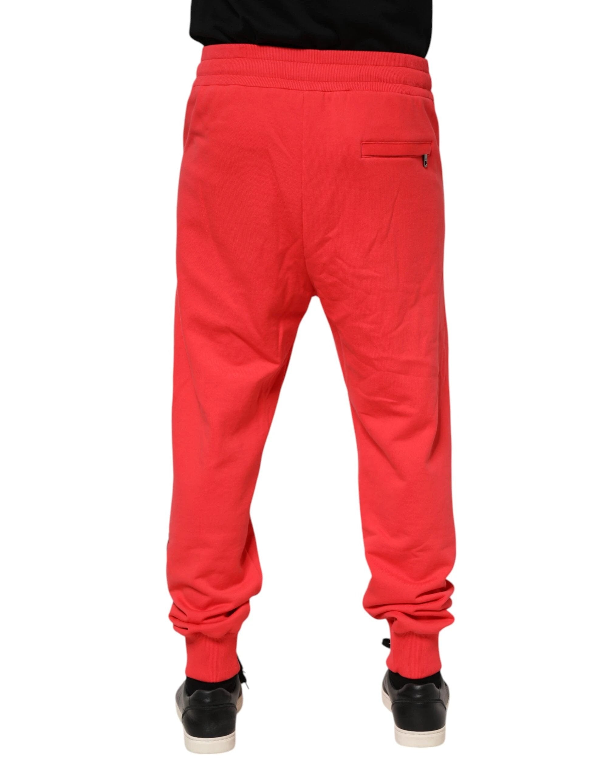 Dolce & Gabbana Red Cotton Men Jogger Sweatpants Pants by Dolce & Gabbana