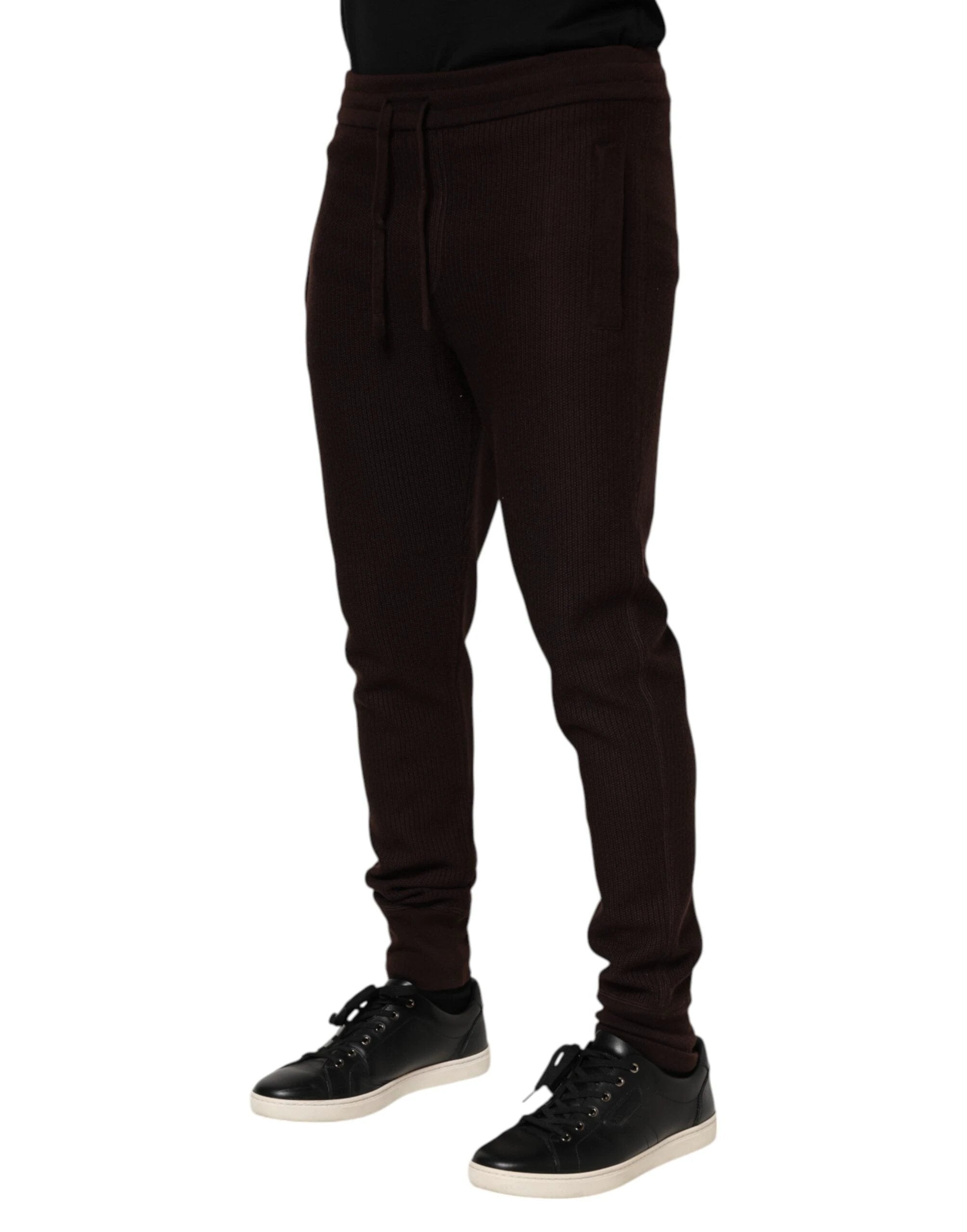 Dolce & Gabbana Brown Cashmere Men Jogger Sweatpants Pants by Dolce & Gabbana