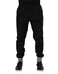 Dolce & Gabbana Black Cotton Logo Tape Men Jogger Pants by Dolce & Gabbana