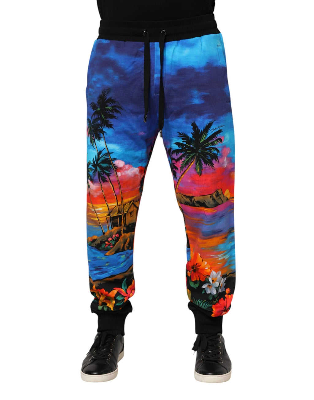 Dolce & Gabbana Blue Hawaiian Print Jogger Sweatpants Pants by Dolce & Gabbana