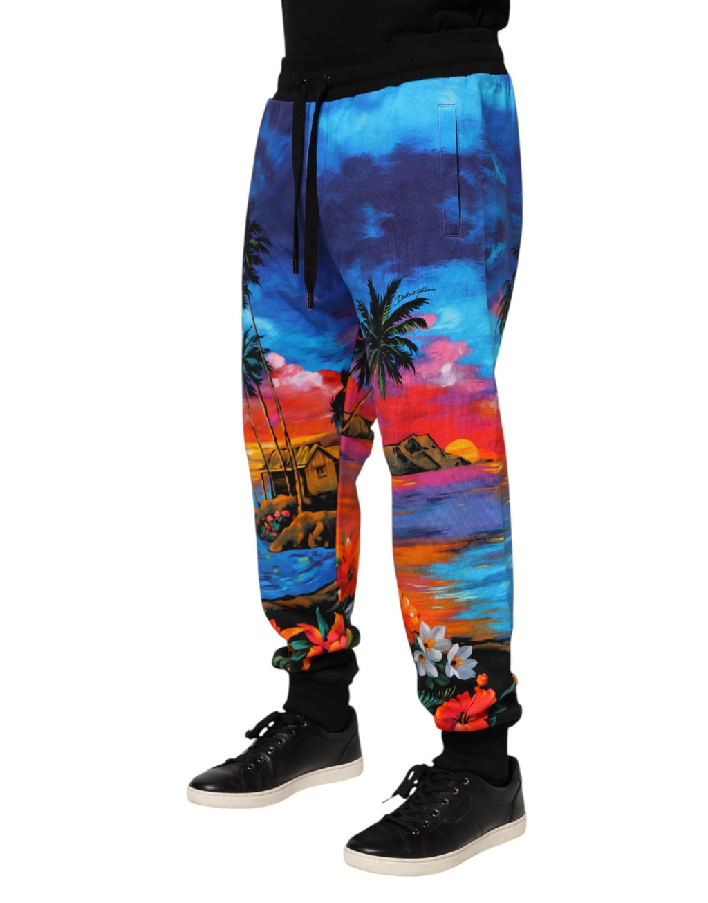 Dolce & Gabbana Blue Hawaiian Print Jogger Sweatpants Pants by Dolce & Gabbana