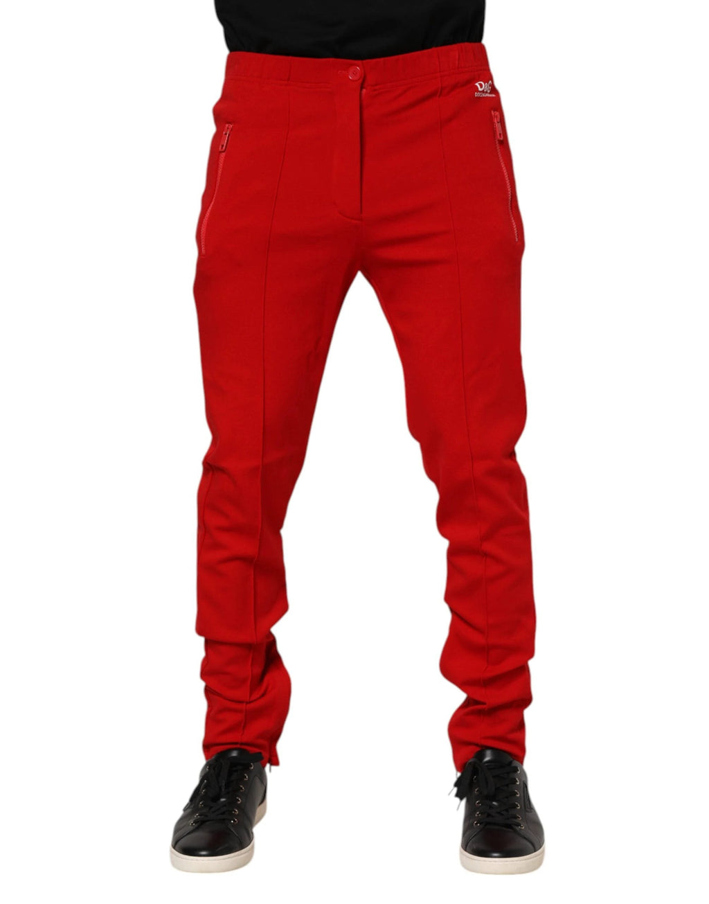 Dolce & Gabbana Red Viscose Logo Jogger Men Sweatpants Pants by Dolce & Gabbana