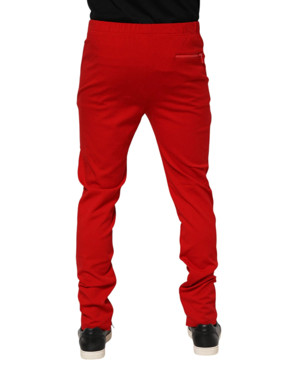 Dolce & Gabbana Red Viscose Logo Jogger Men Sweatpants Pants by Dolce & Gabbana