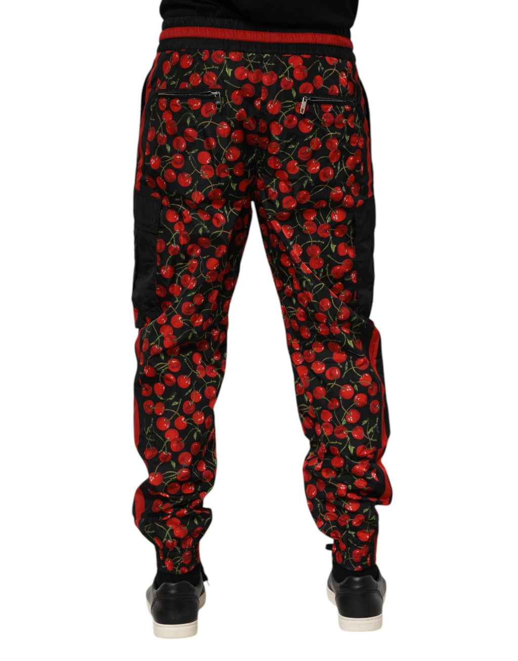 Dolce & Gabbana Black Red Cherry Print Men Sweatpants Pants by Dolce & Gabbana