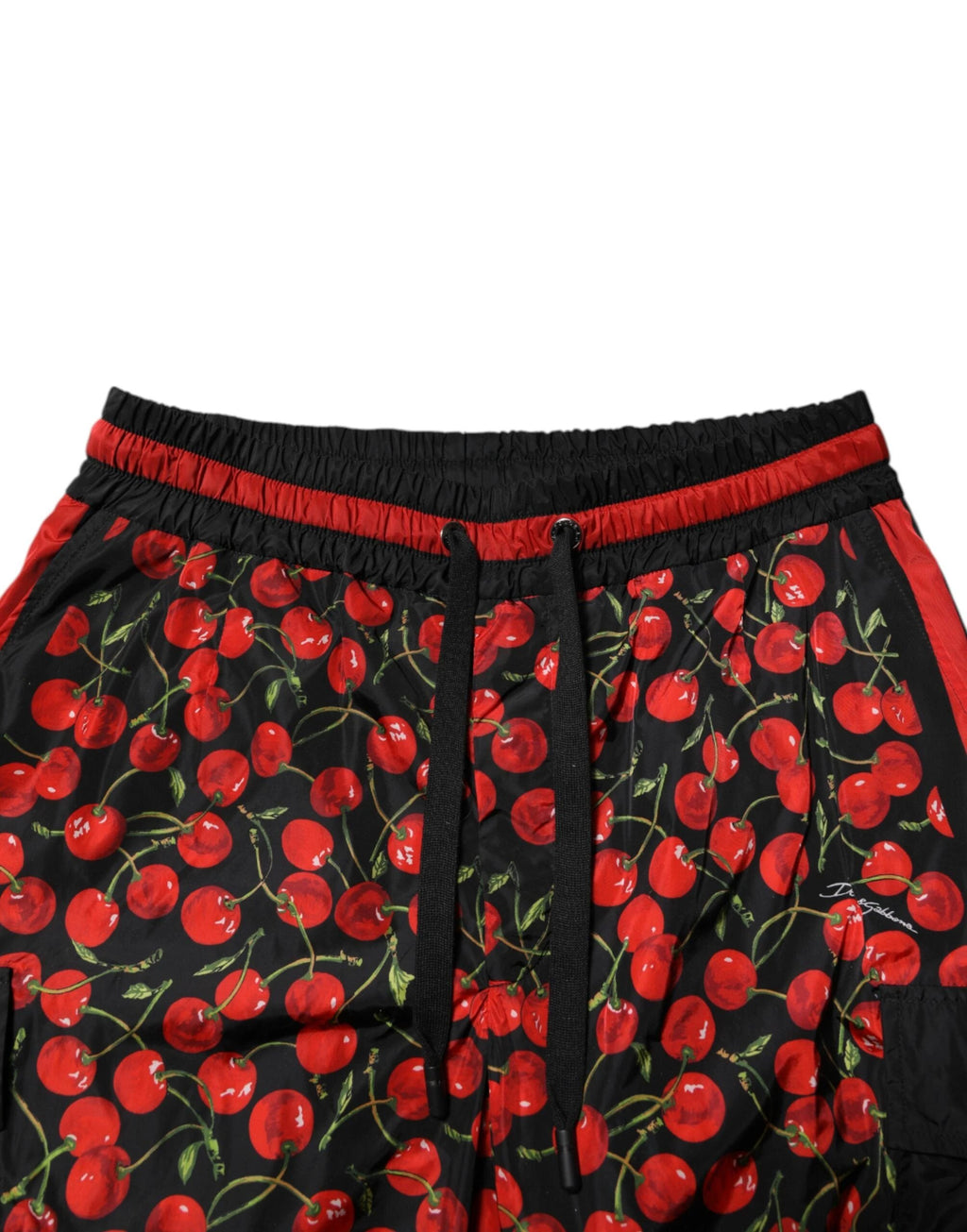 Dolce & Gabbana Black Red Cherry Print Men Sweatpants Pants by Dolce & Gabbana