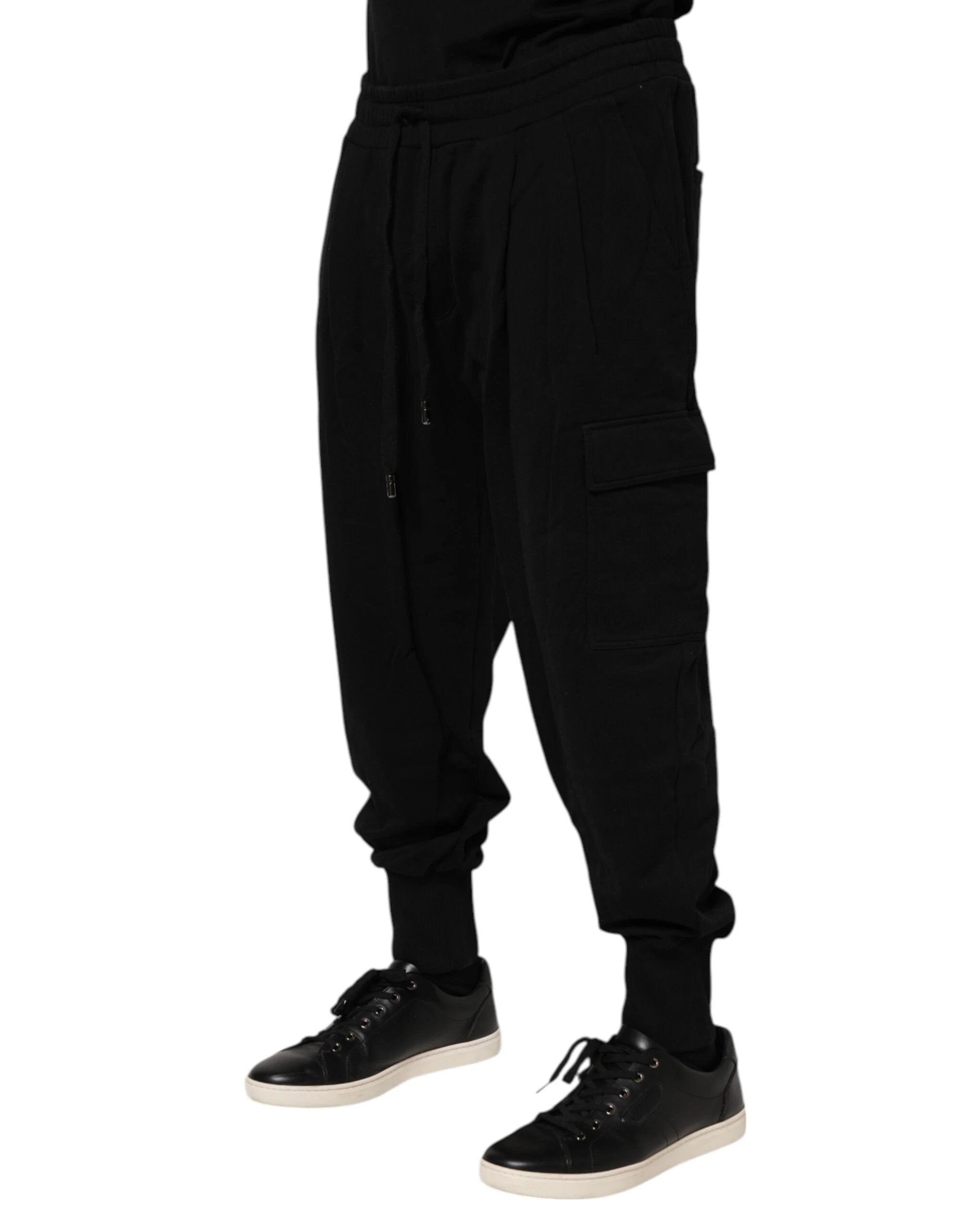 Dolce & Gabbana Black Cotton Logo Jogger Sweatpants Pants by Dolce & Gabbana