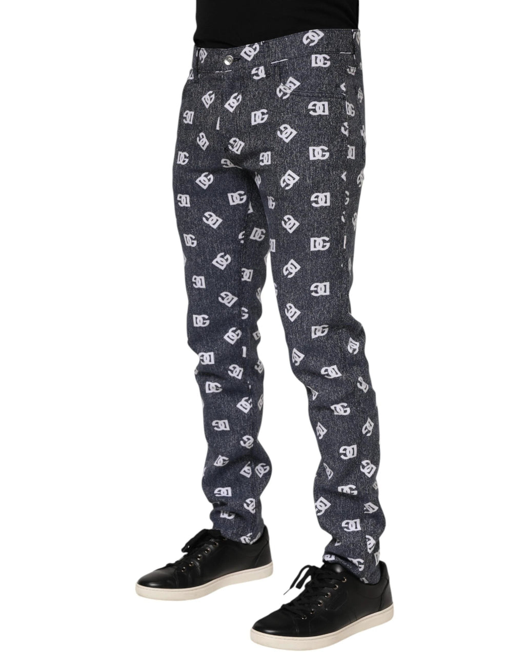 Dolce & Gabbana Dark Gray Logo Cotton Skinny Slim Denim Jeans by Dolce & Gabbana