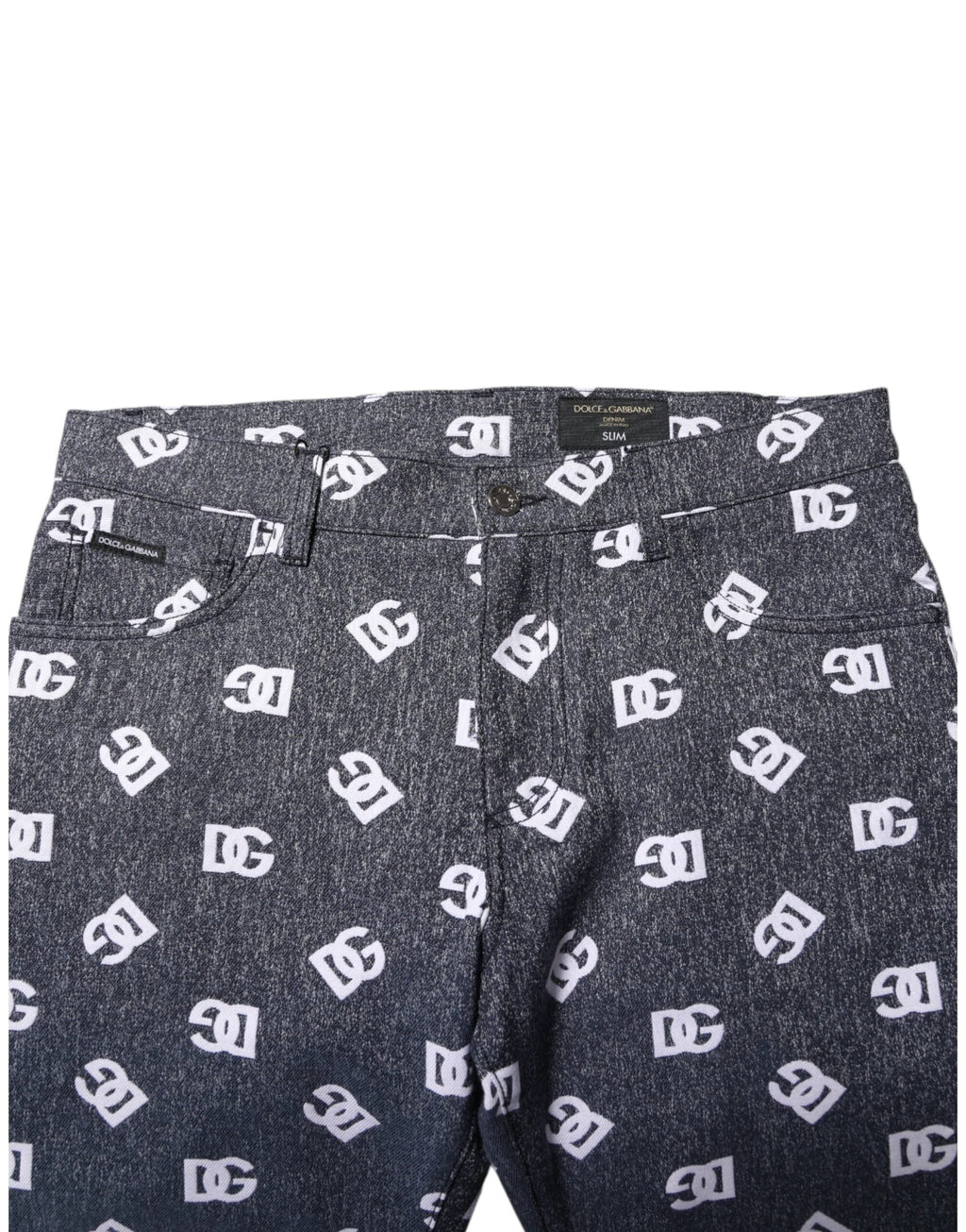 Dolce & Gabbana Dark Gray Logo Cotton Skinny Slim Denim Jeans by Dolce & Gabbana