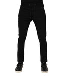 Dolce & Gabbana Black Viscose Drawstring Men Jogger Pants by Dolce & Gabbana
