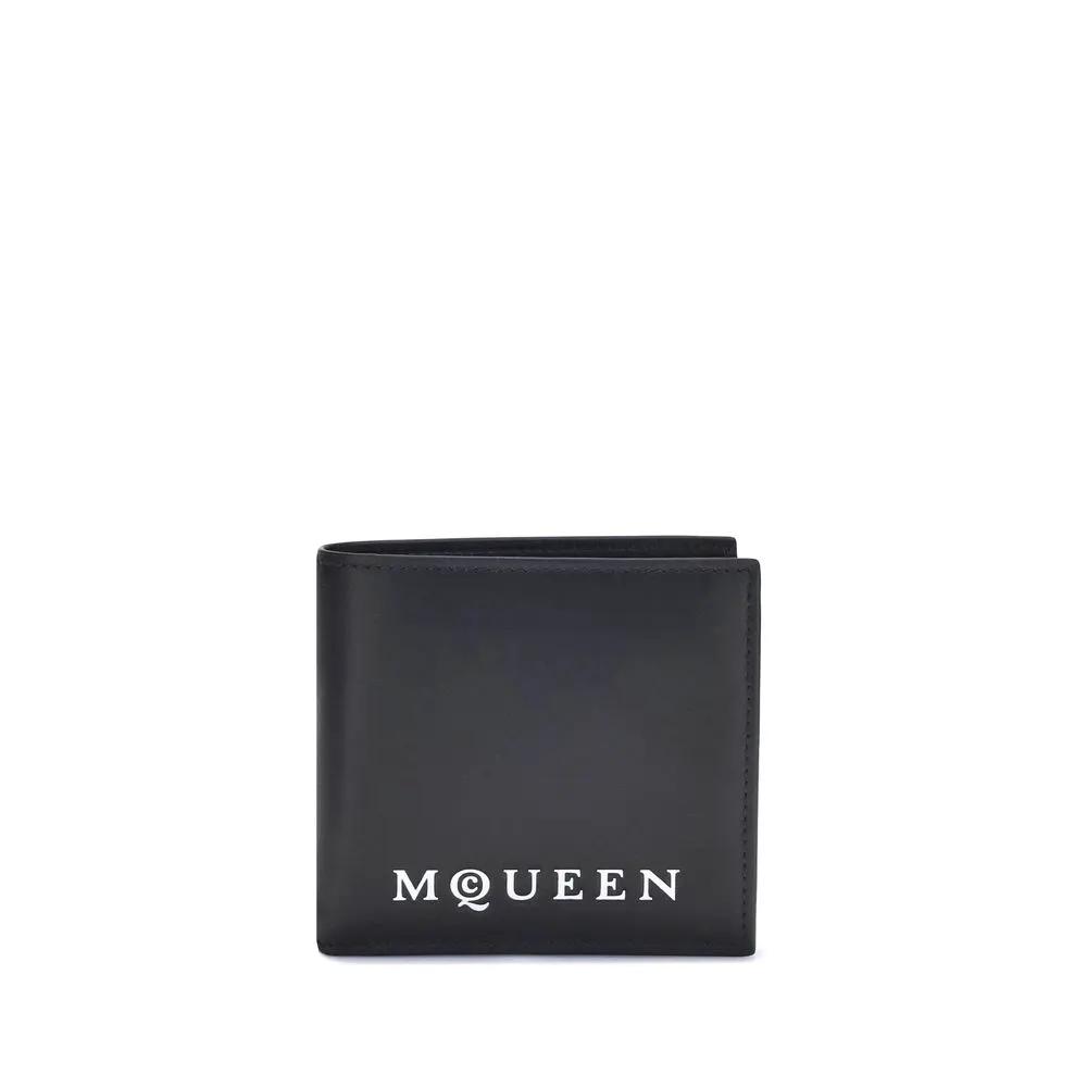 Portefeuille Alexander McQueen Bos Taurus en cuir de veau noir