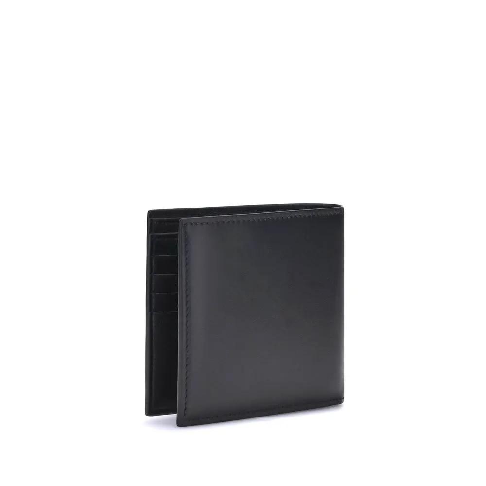 Portefeuille Alexander McQueen Bos Taurus en cuir de veau noir