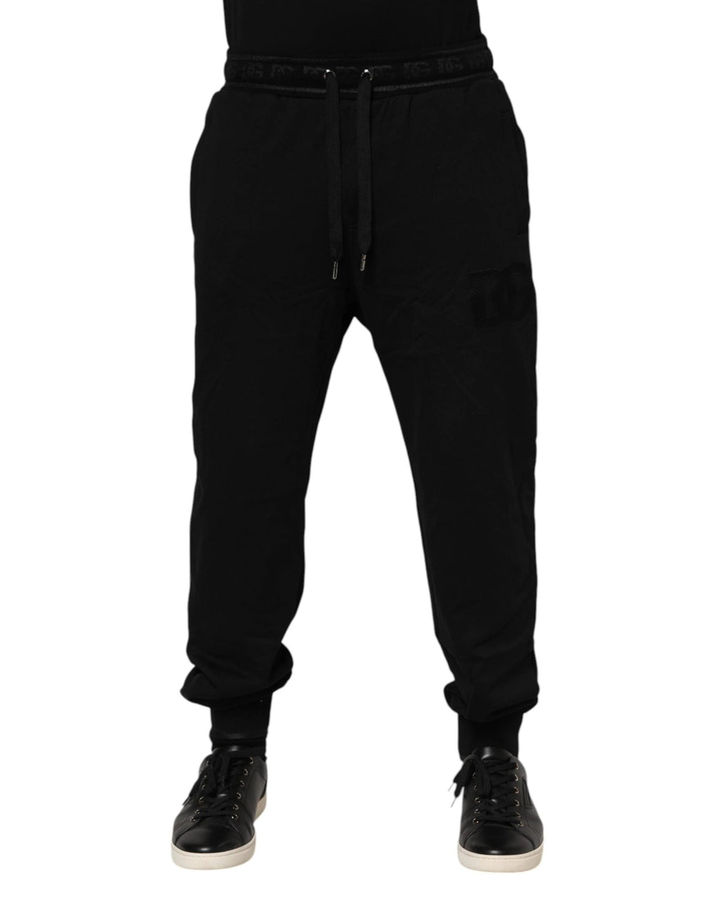 Dolce & Gabbana Black Cotton Drawstring Jogger Pants by Dolce & Gabbana