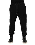 Dolce & Gabbana Black Cotton Drawstring Jogger Pants by Dolce & Gabbana