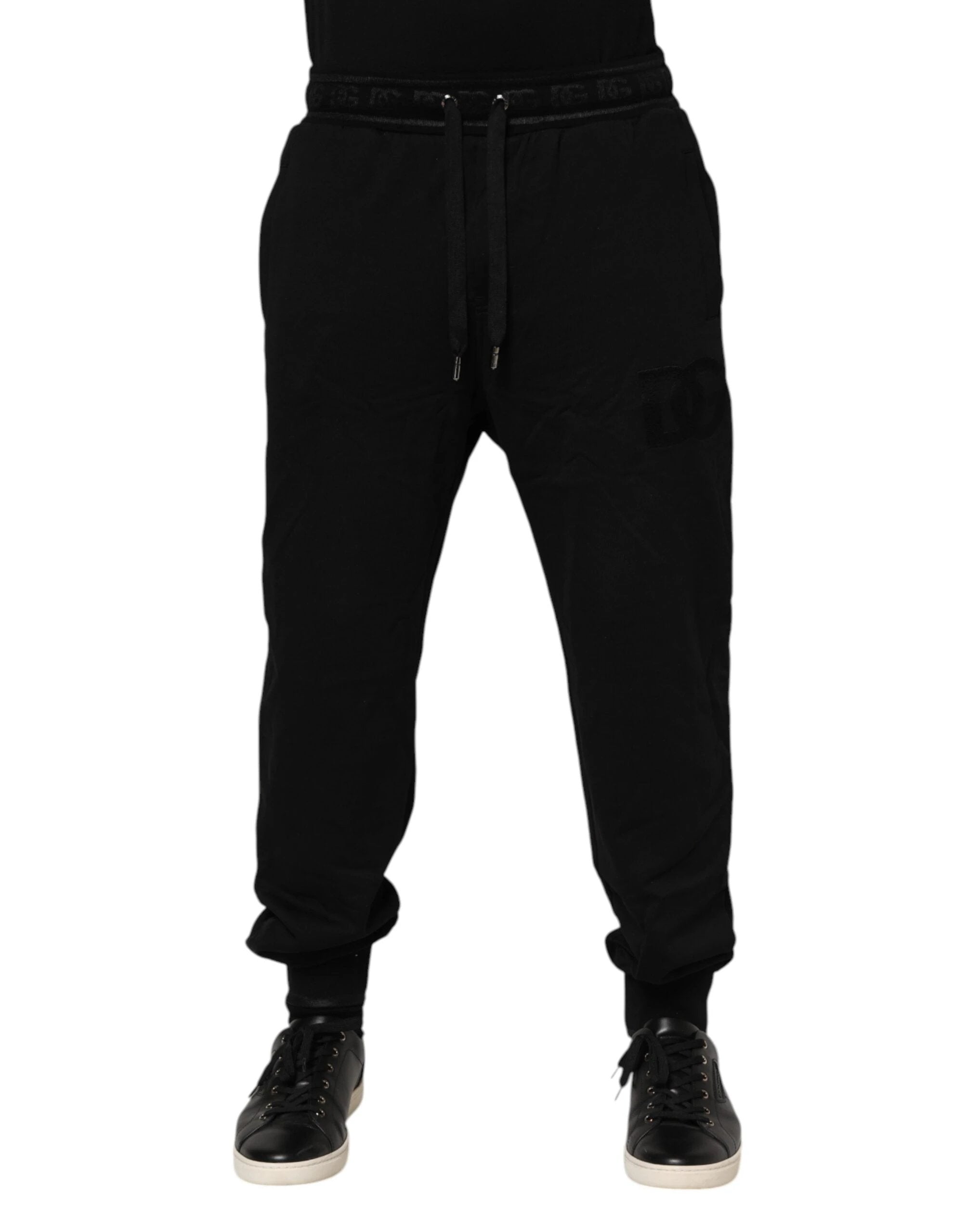 Dolce & Gabbana Black Cotton Drawstring Jogger Pants by Dolce & Gabbana