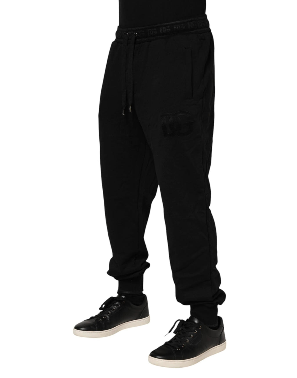 Dolce & Gabbana Black Cotton Drawstring Jogger Pants by Dolce & Gabbana