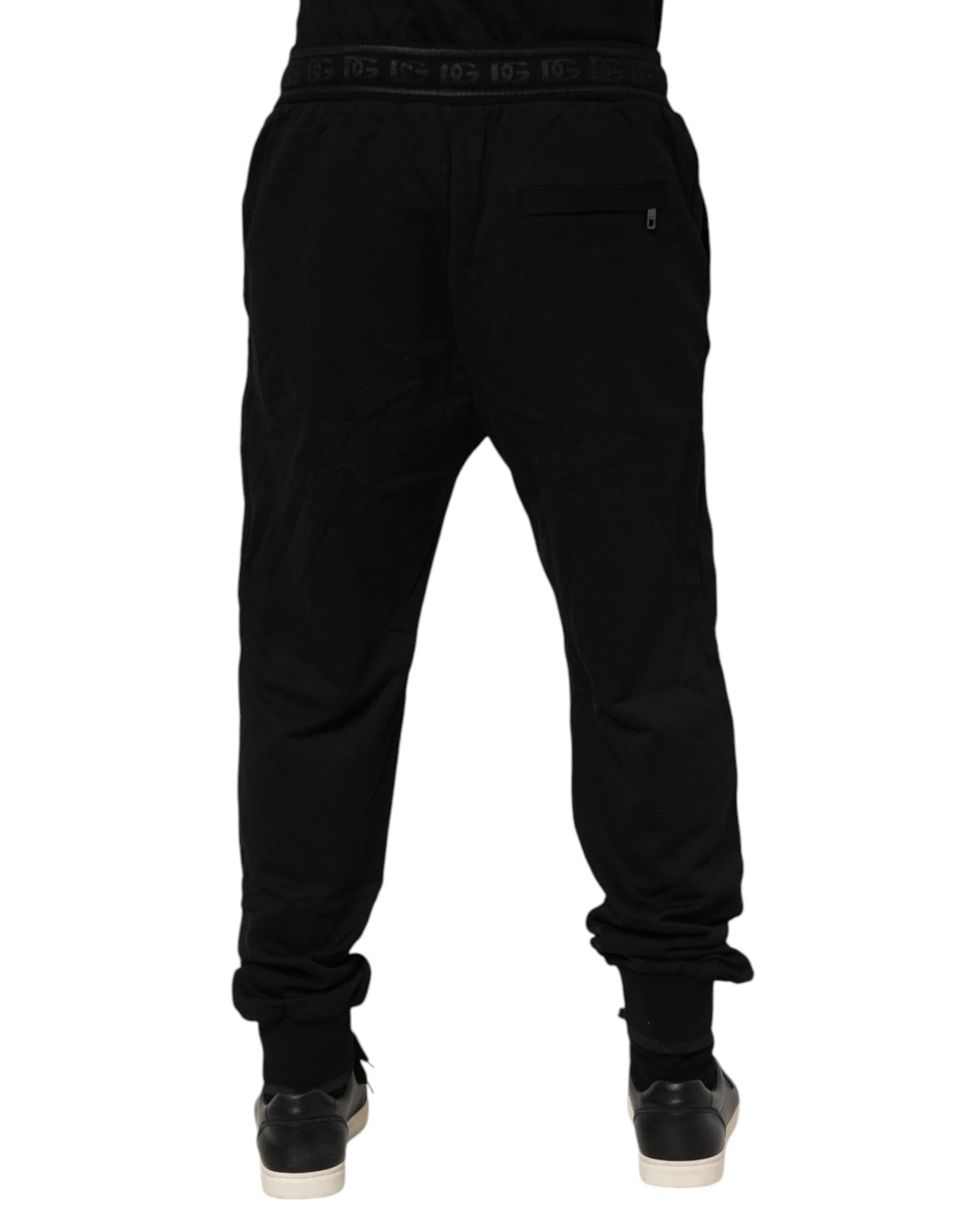 Dolce & Gabbana Black Cotton Drawstring Jogger Pants by Dolce & Gabbana