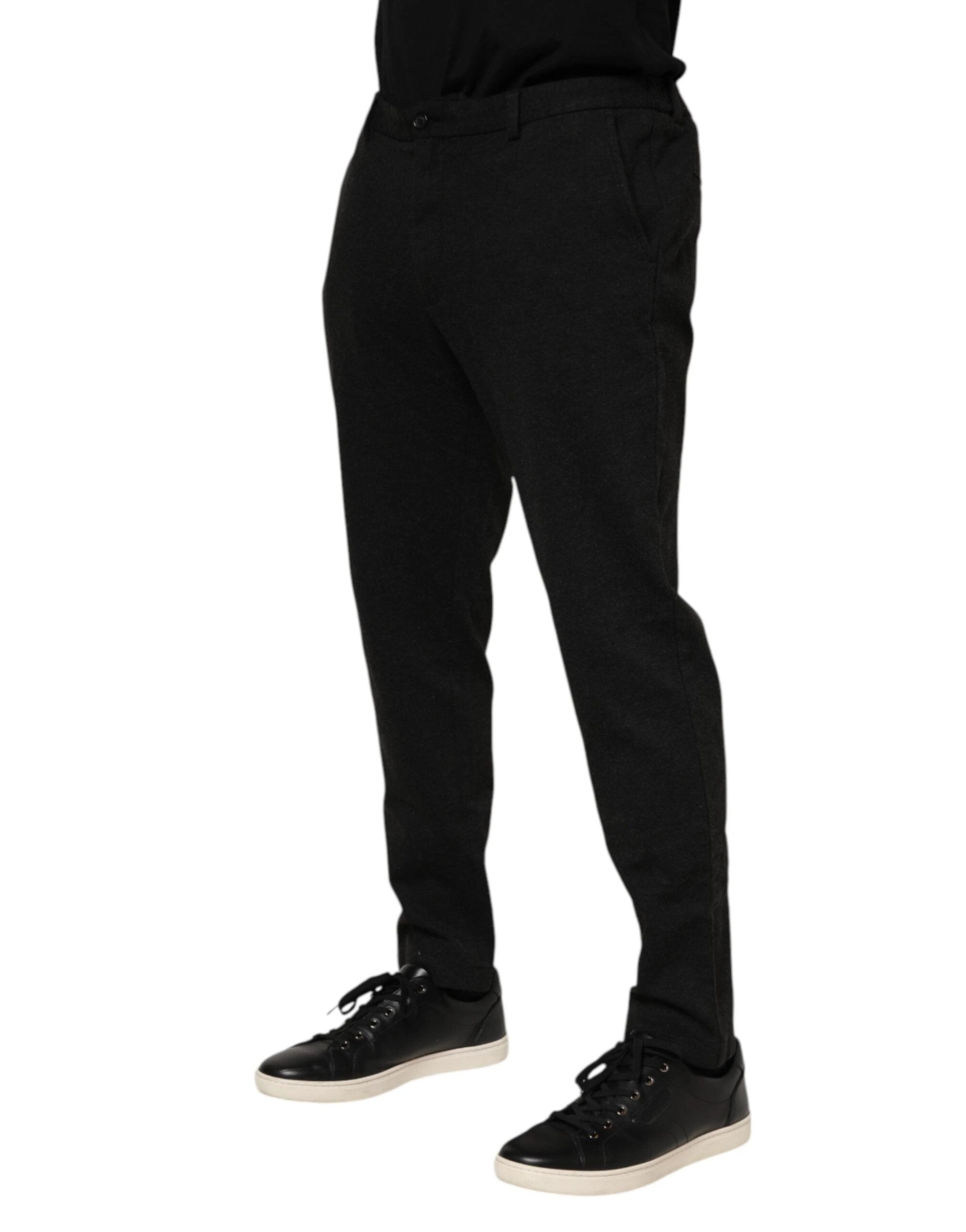 Dolce & Gabbana Dark Gray Viscose Dress Men Pants by Dolce & Gabbana