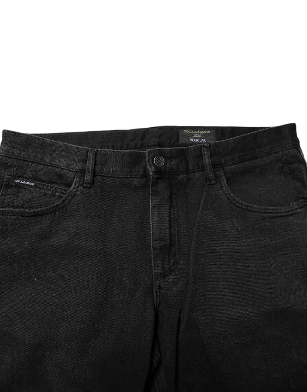 Dolce & Gabbana Black Cotton Logo Plaque Skinny Denim Jeans by Dolce & Gabbana