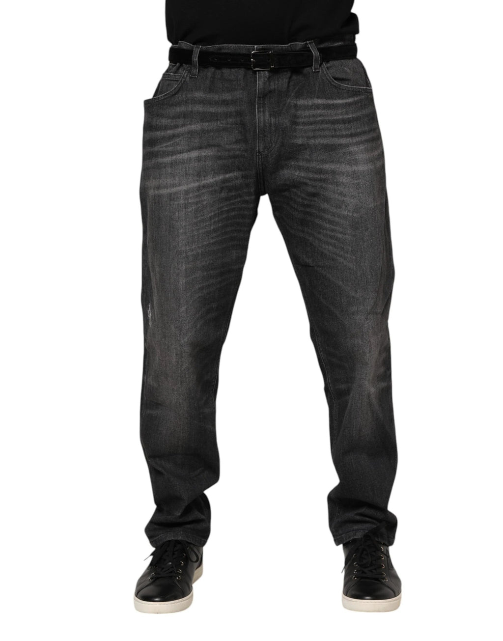 Dolce & Gabbana Gray Washed Cotton Loose Denim Jeans by Dolce & Gabbana