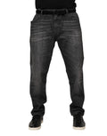 Dolce & Gabbana Gray Washed Cotton Loose Denim Jeans by Dolce & Gabbana
