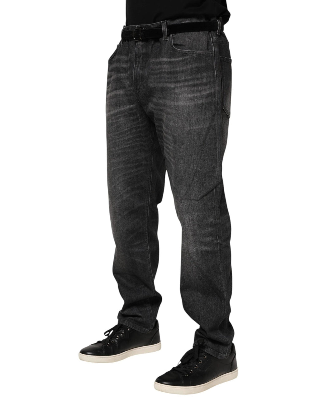 Dolce & Gabbana Gray Washed Cotton Loose Denim Jeans by Dolce & Gabbana