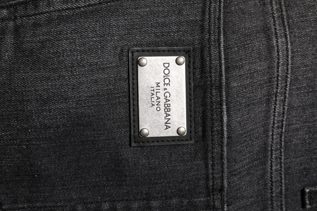 Dolce & Gabbana Gray Washed Cotton Loose Denim Jeans by Dolce & Gabbana
