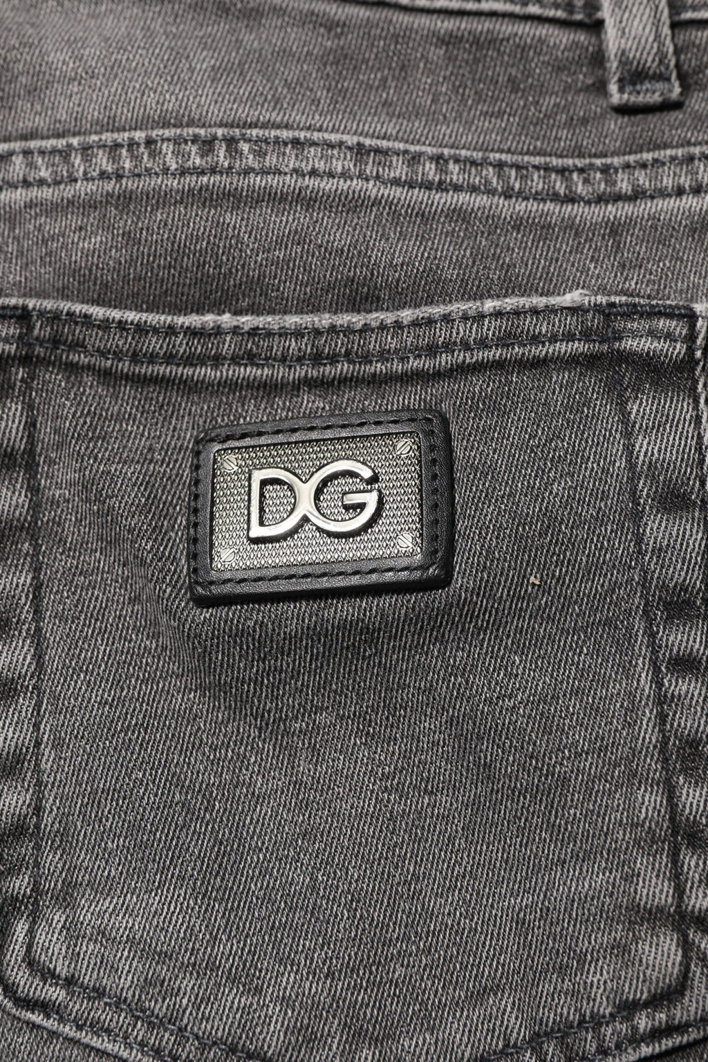 Dolce & Gabbana Gray Cotton Logo Plaque Men Denim Jeans by Dolce & Gabbana