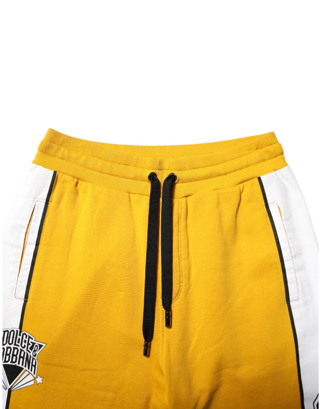 Dolce & Gabbana Yellow Cotton Drawstring Jogger Pants by Dolce & Gabbana