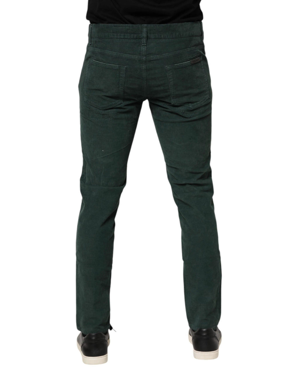 Dolce & Gabbana Green Cotton Corduroy Skinny Pants by Dolce & Gabbana