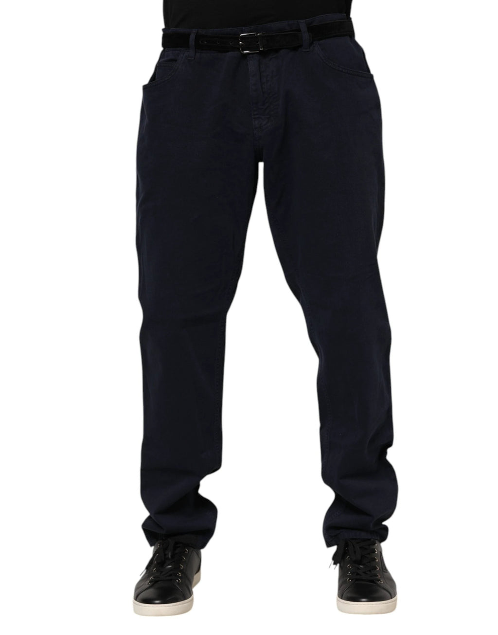 Dolce & Gabbana Black Cotton Tapered Denim Jeans by Dolce & Gabbana