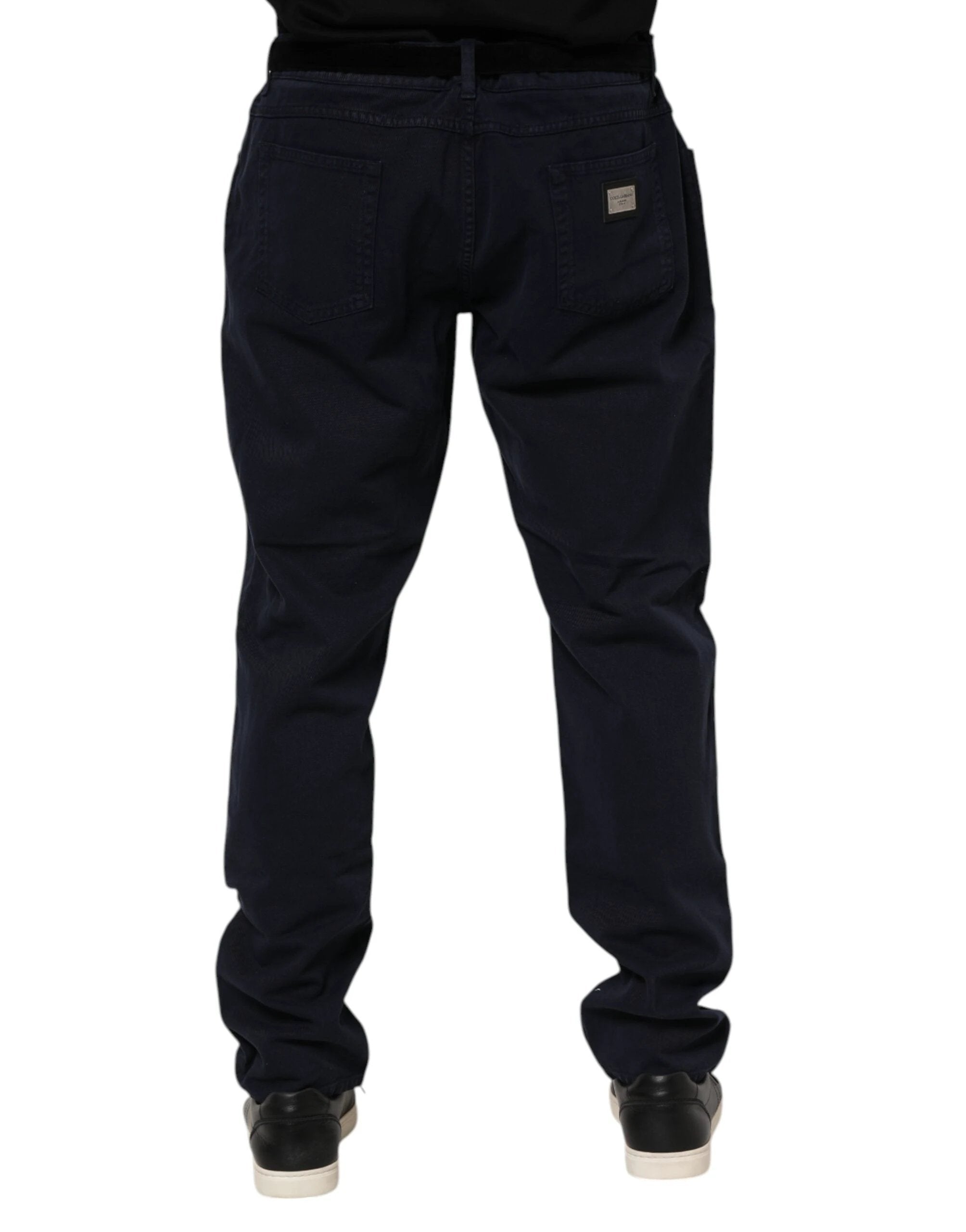 Dolce & Gabbana Black Cotton Tapered Denim Jeans by Dolce & Gabbana