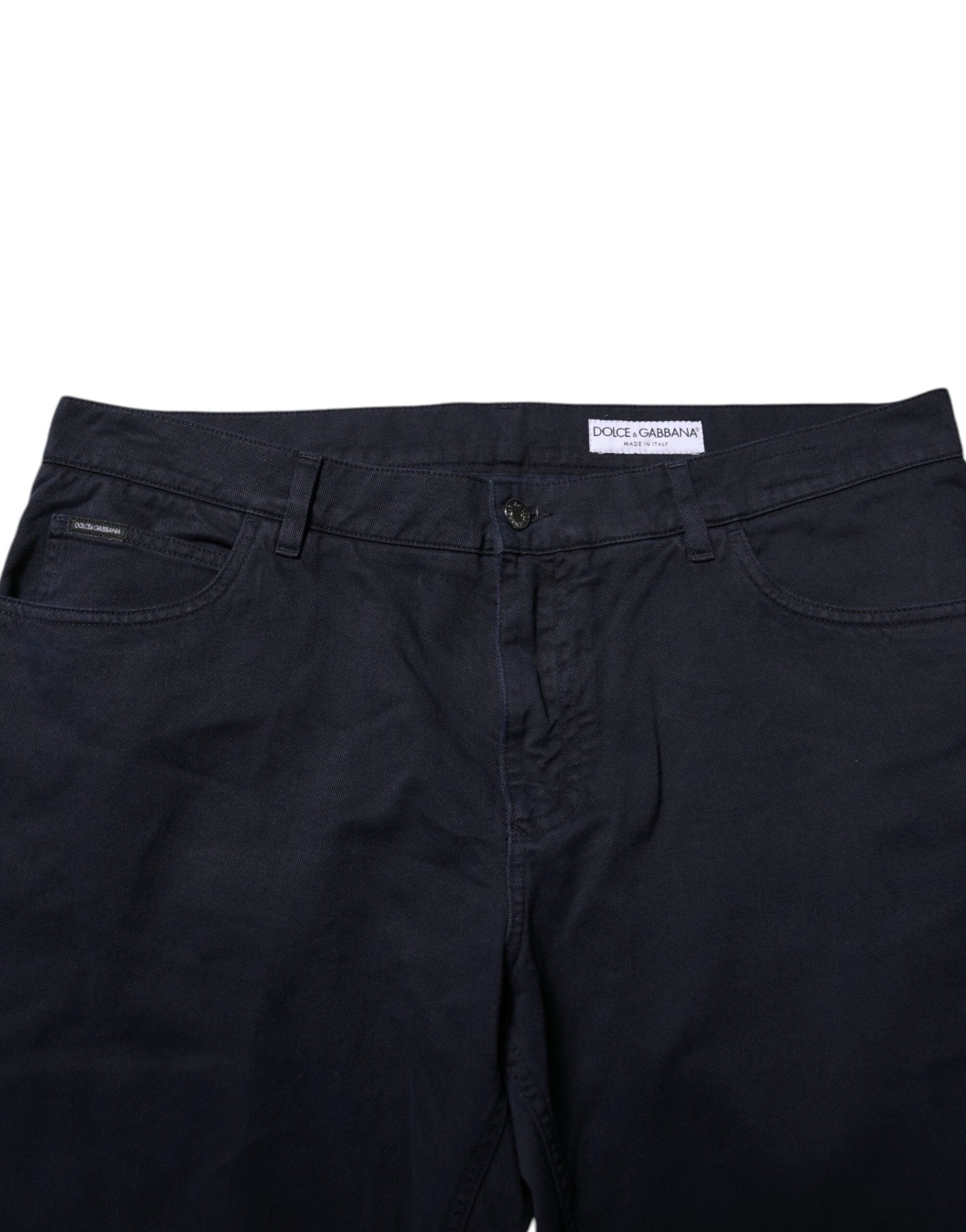 Dolce & Gabbana Black Cotton Tapered Denim Jeans by Dolce & Gabbana