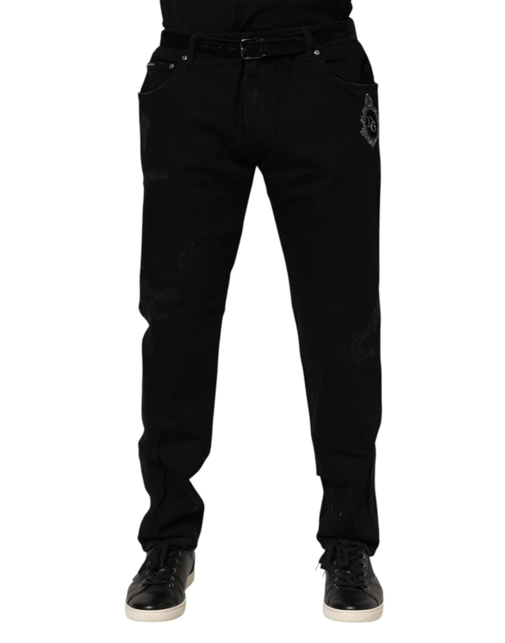 Dolce & Gabbana Black Cotton Skinny Men Denim Jeans by Dolce & Gabbana