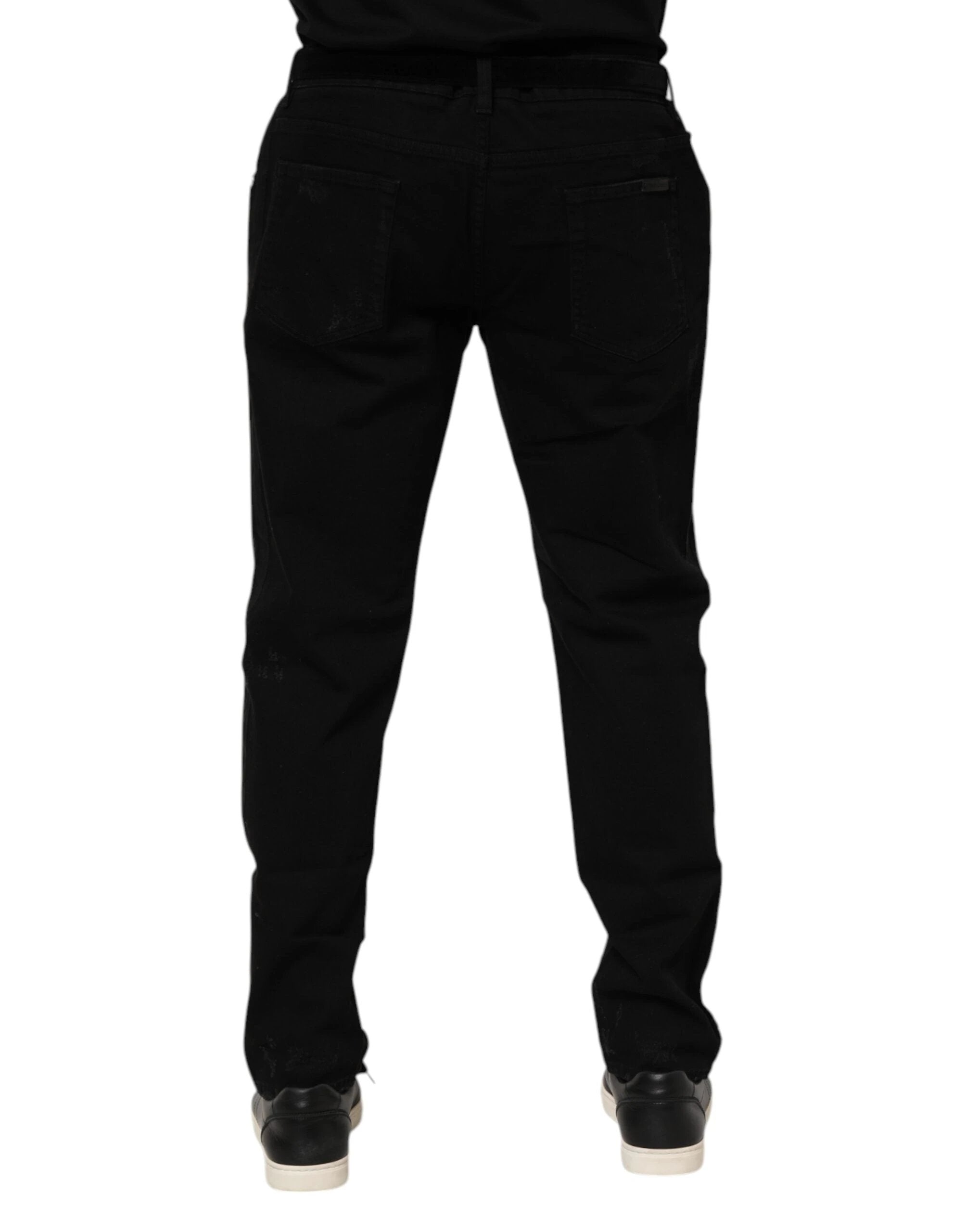 Dolce & Gabbana Black Cotton Skinny Men Denim Jeans by Dolce & Gabbana