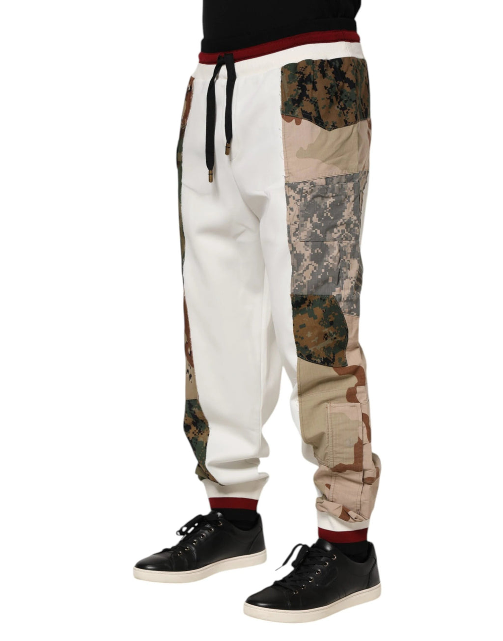 Dolce & Gabbana White Patchwork Jogger Pants by Dolce & Gabbana