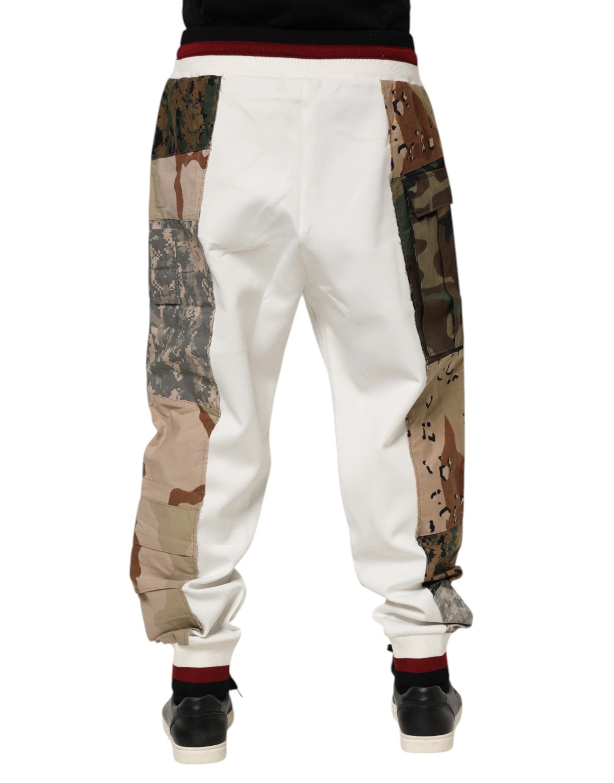 Dolce & Gabbana White Patchwork Jogger Pants by Dolce & Gabbana