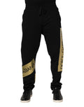 Dolce & Gabbana Black Cotton Logo Tape Men Jogger Pants by Dolce & Gabbana