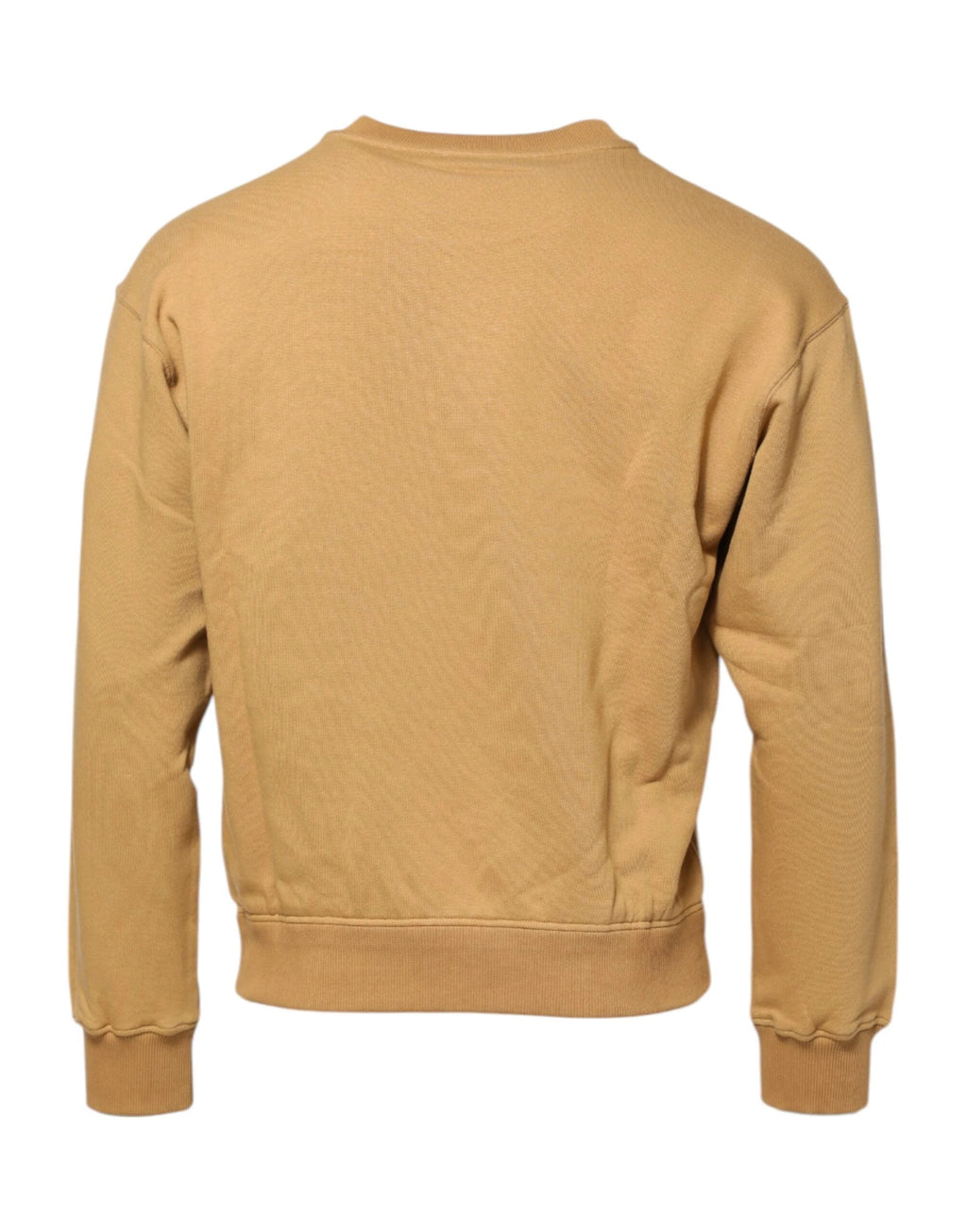 Dolce & Gabbana Mustard Cotton DG Embossed Pullover Sweater by Dolce & Gabbana
