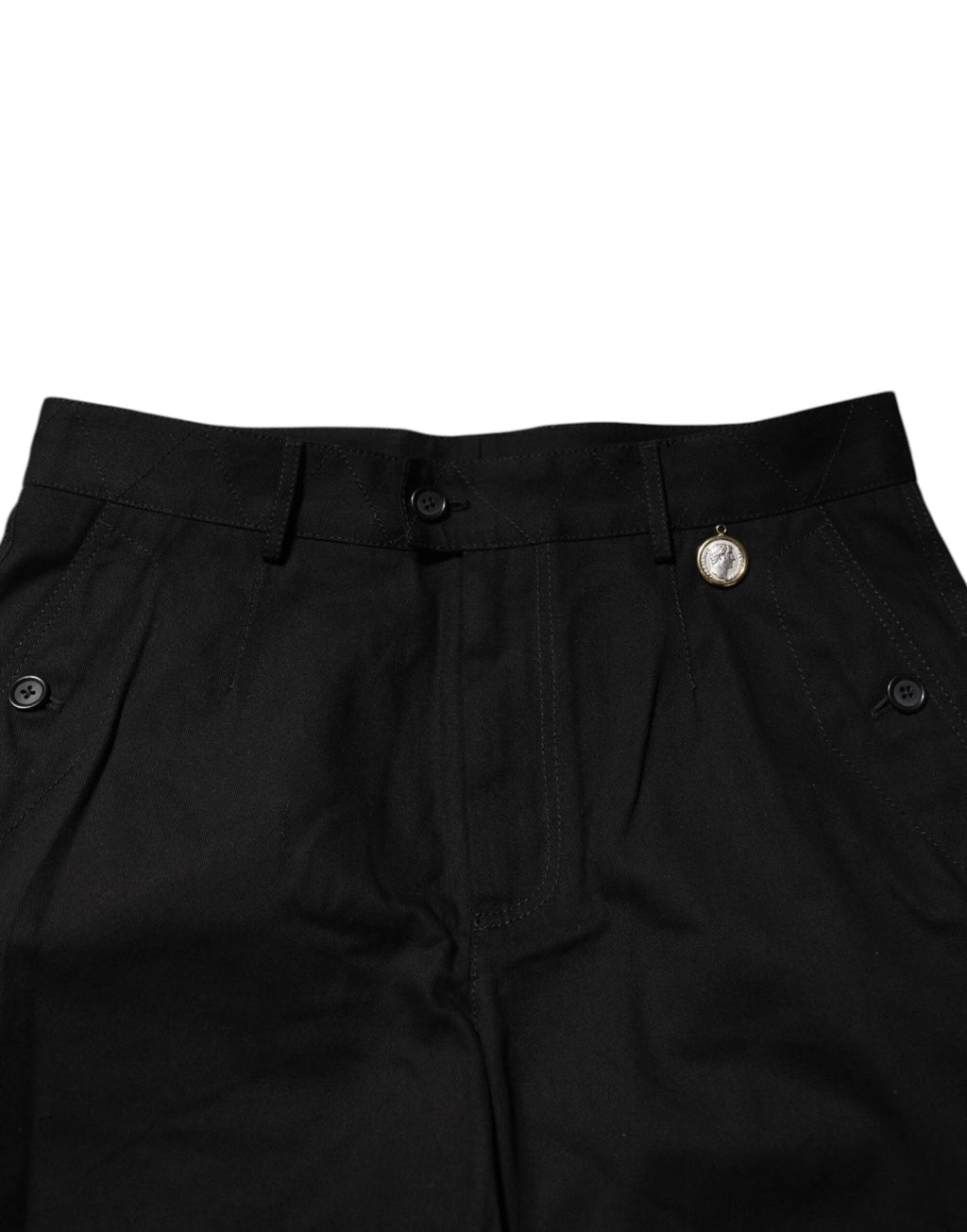 Dolce & Gabbana Black Cotton Knee Length Men Bermuda Shorts by Dolce & Gabbana