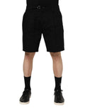 Dolce & Gabbana Black Cotton Knee Length Men Bermuda Shorts by Dolce & Gabbana