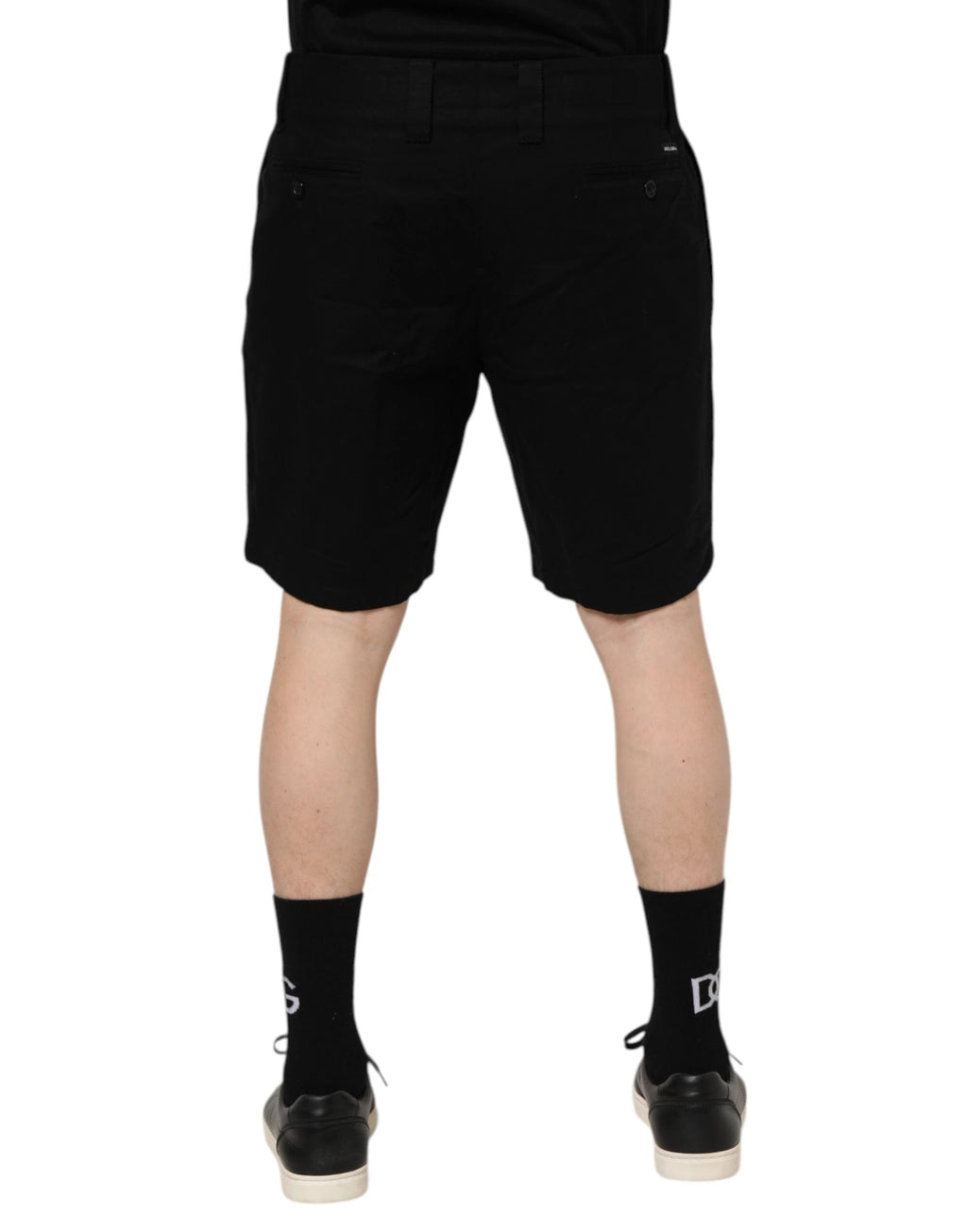 Dolce & Gabbana Black Cotton Knee Length Men Bermuda Shorts by Dolce & Gabbana