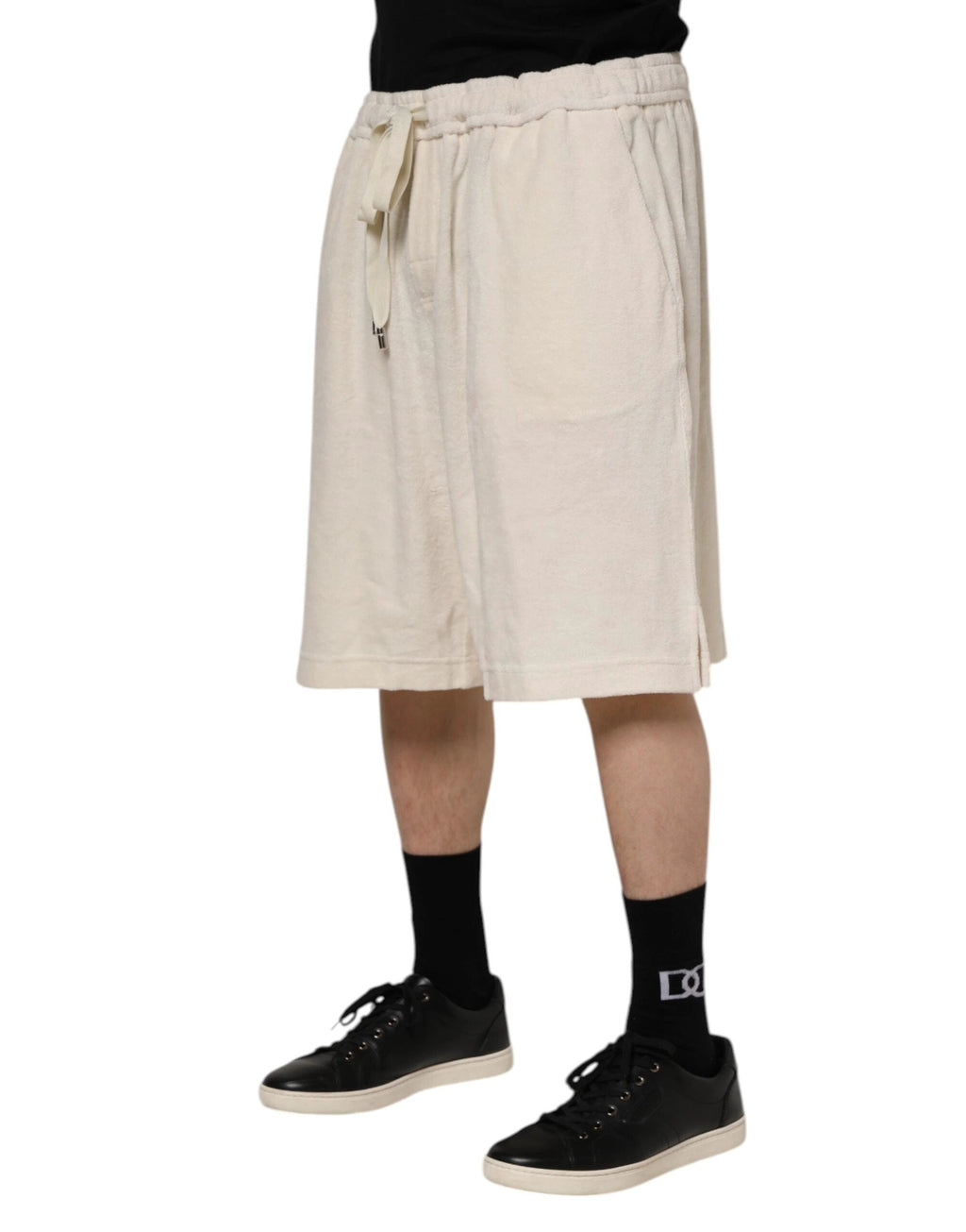 Dolce & Gabbana Ivory Cotton Men Bermuda Sweatshorts Shorts by Dolce & Gabbana