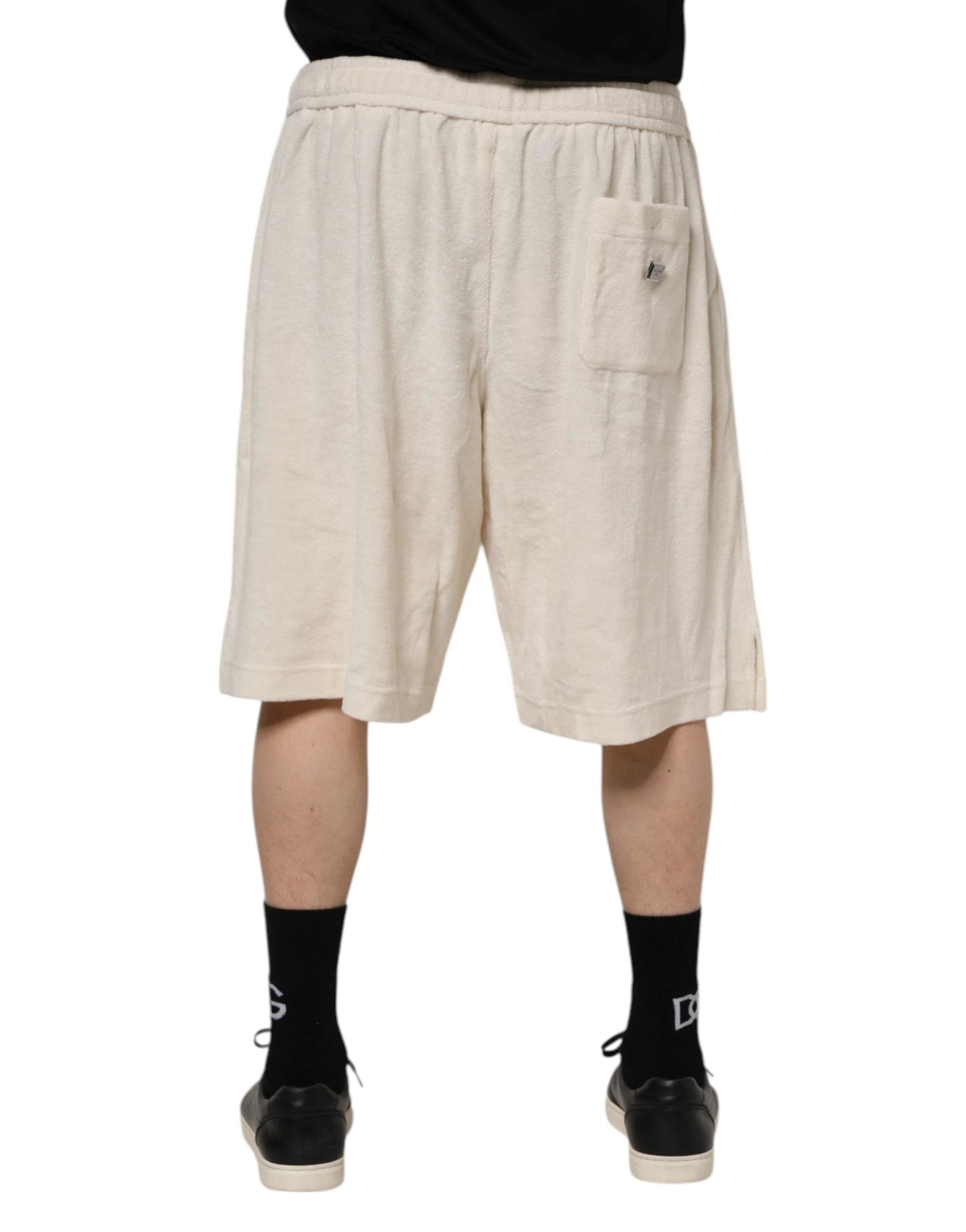 Dolce & Gabbana Ivory Cotton Men Bermuda Sweatshorts Shorts by Dolce & Gabbana
