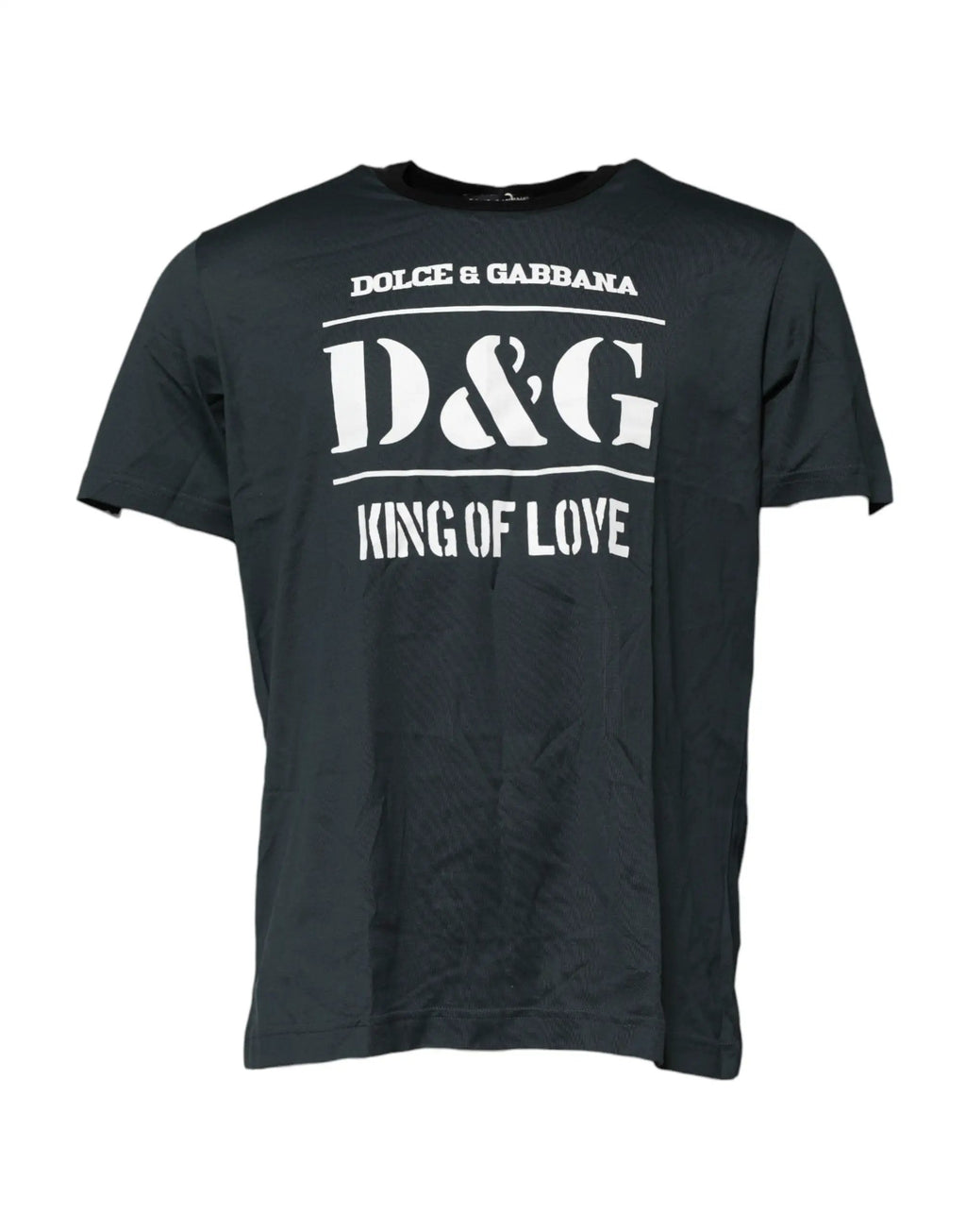 T-shirt à manches courtes imprimé en coton noir Dolce &amp; Gabbana