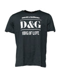 T-shirt à manches courtes imprimé en coton noir Dolce &amp; Gabbana