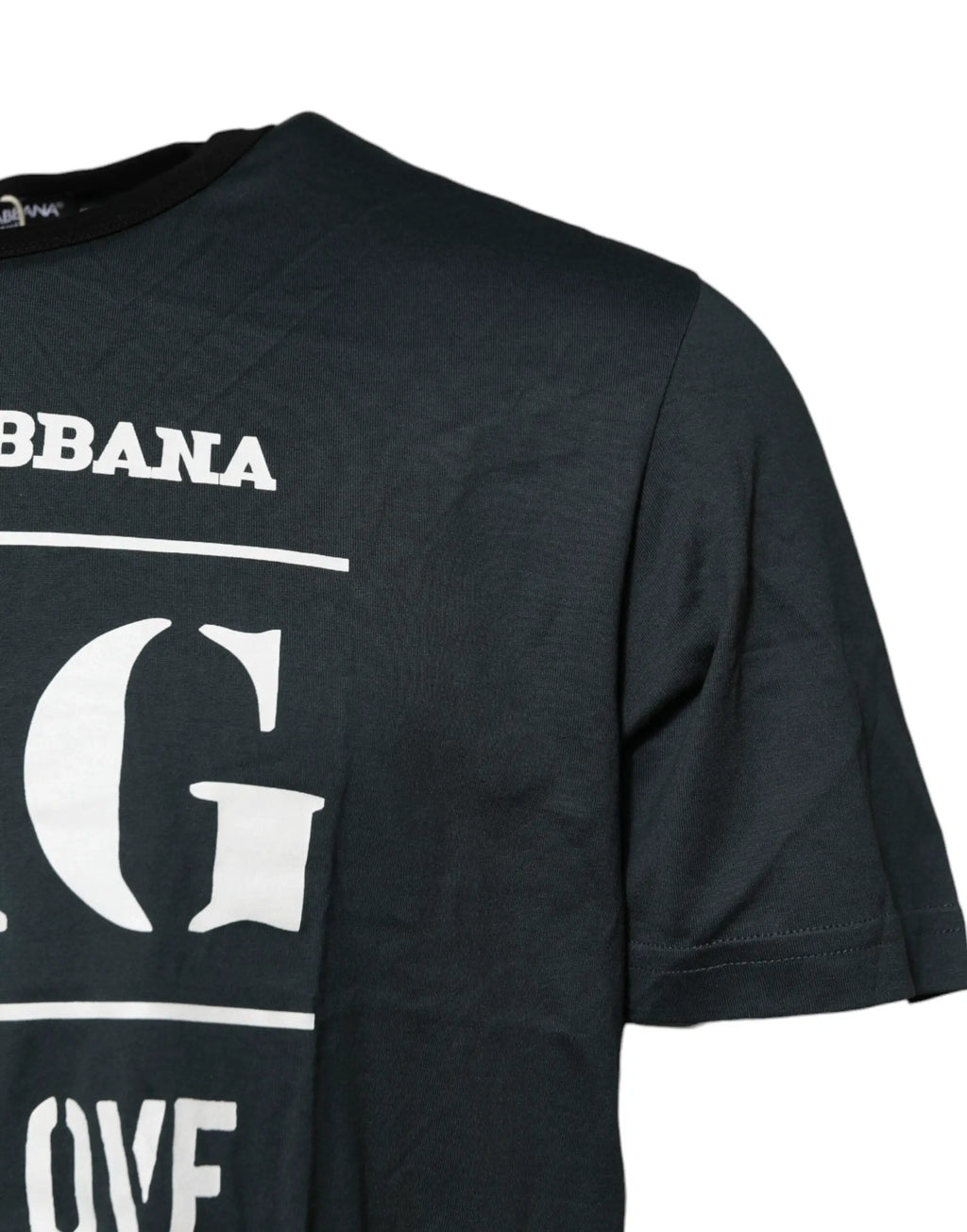 T-shirt à manches courtes imprimé en coton noir Dolce &amp; Gabbana